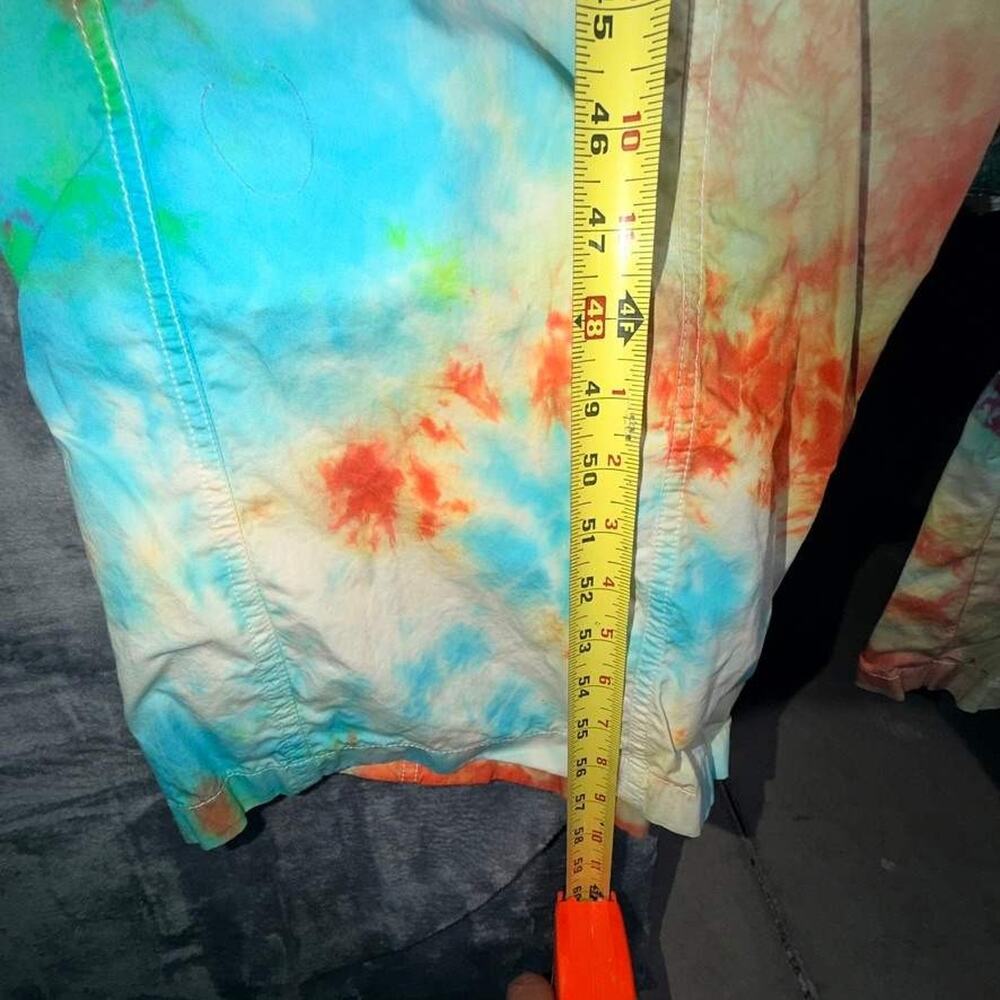 Zara Womens Tie Dye Jumpsuit M Multicolor Short Sleeve Zip Up Romper Coveralls - Picture 6 of 8